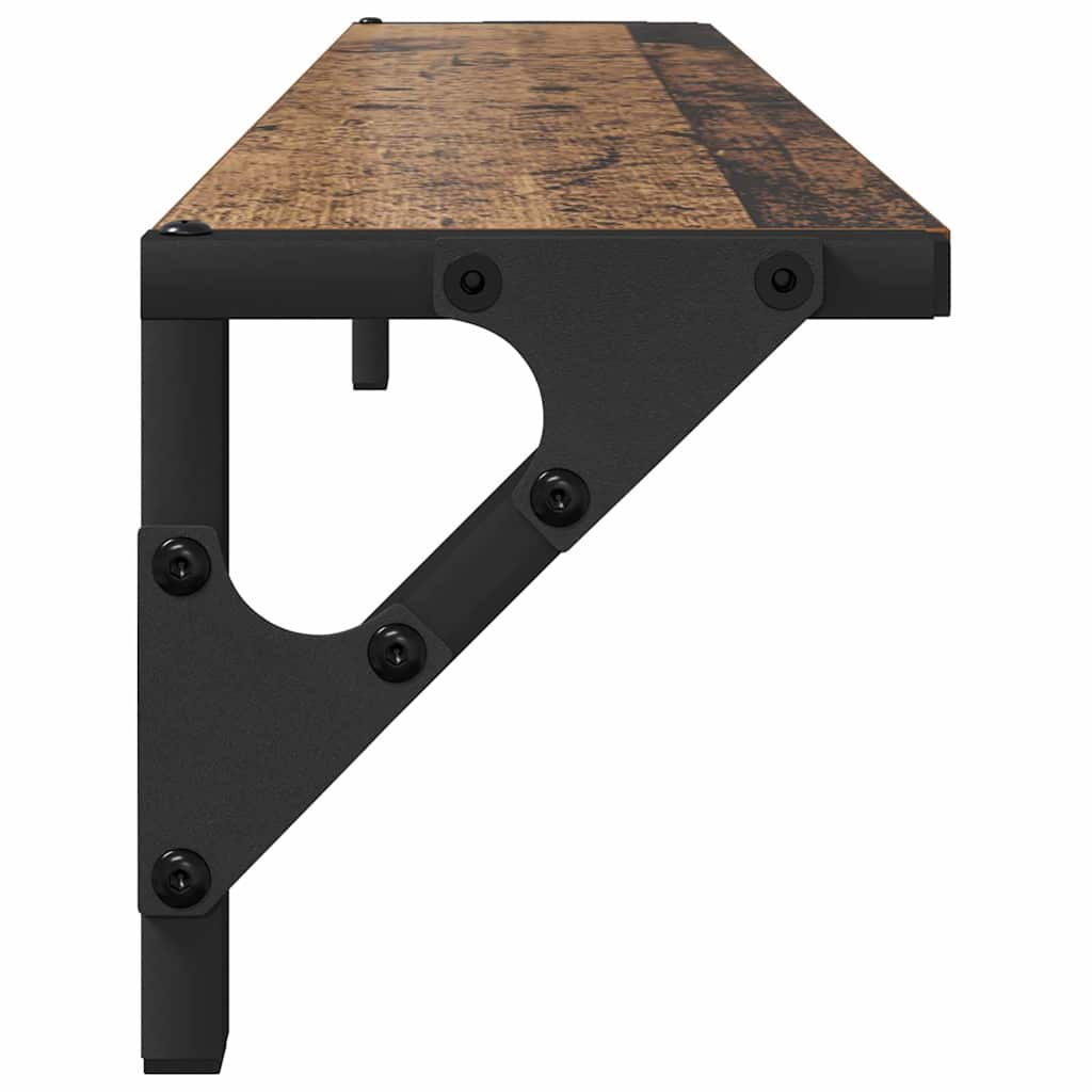 Wandplanken 2 pcs Oud Hout 80 x 15 x 15,5 cm Bewerkt hout