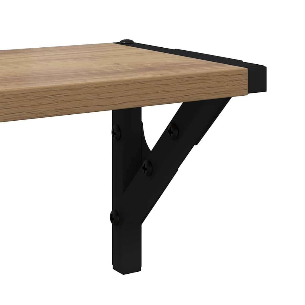 Wandplanken 2 pcs Artisan Eiken 80 x 15 x 15,5 cm Bewerkt hout