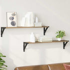 Wandplanken 2 stuks Artisan eiken 80x15x15,5 cm