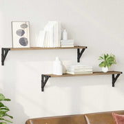 Wandplanken 2 stuks Artisan eiken 80x15x15,5 cm