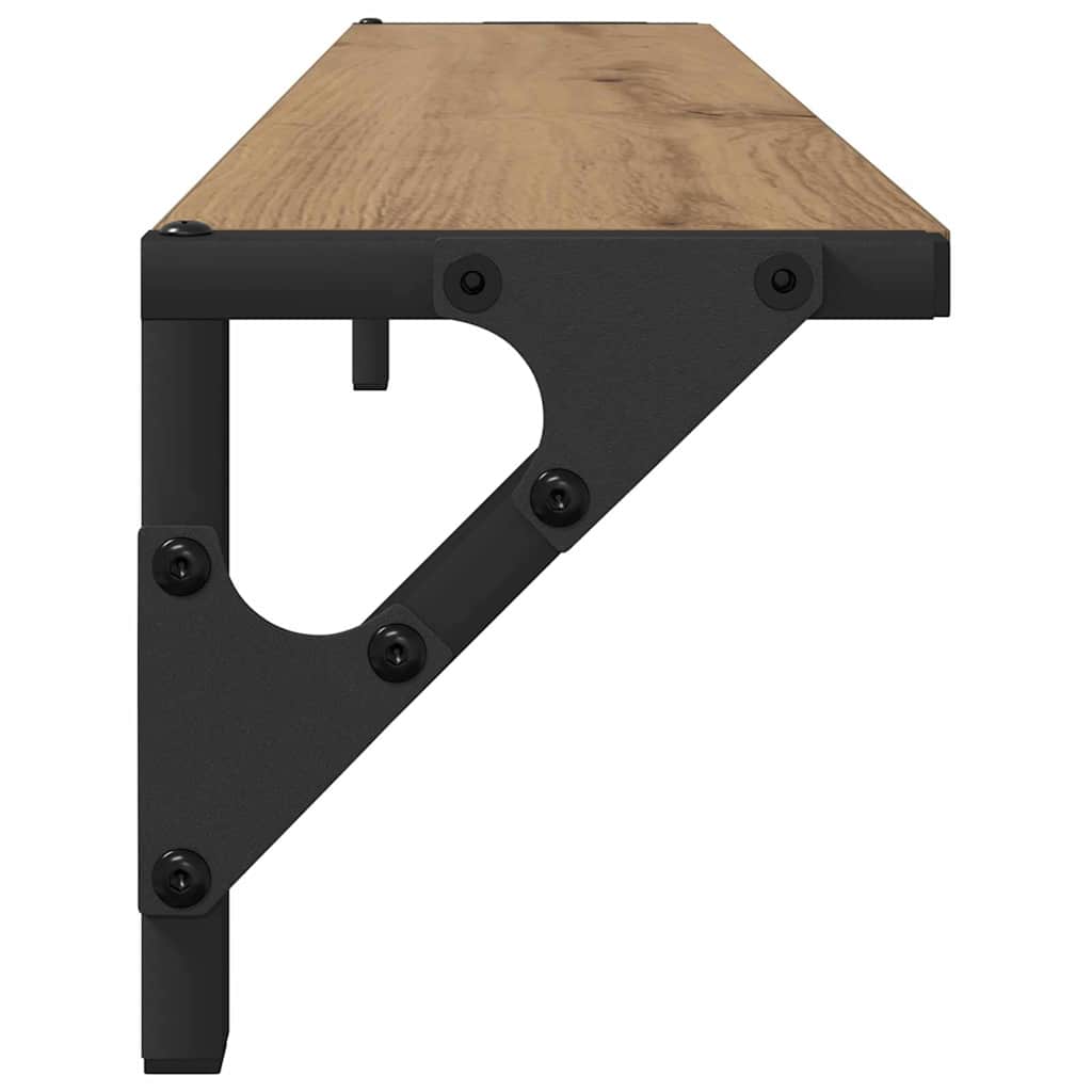 Wandplanken 2 pcs Artisan Eiken 80 x 15 x 15,5 cm Bewerkt hout