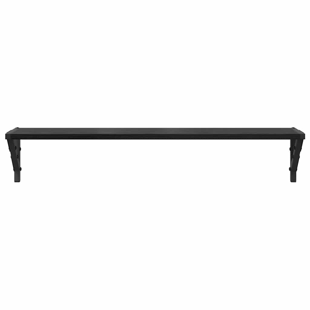 Wandplanken 2 pcs Zwart Eiken 80 x 15 x 15,5 cm Bewerkt hout