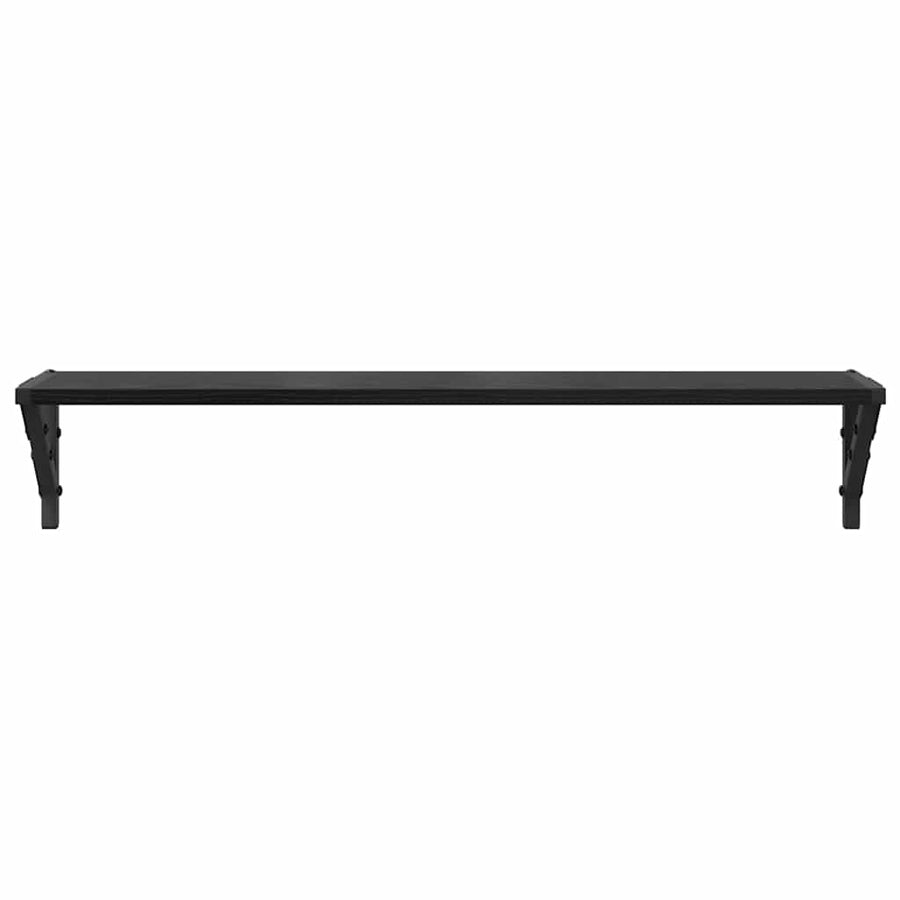 Wandplanken 2 pcs Zwart Eiken 80 x 15 x 15,5 cm Bewerkt hout