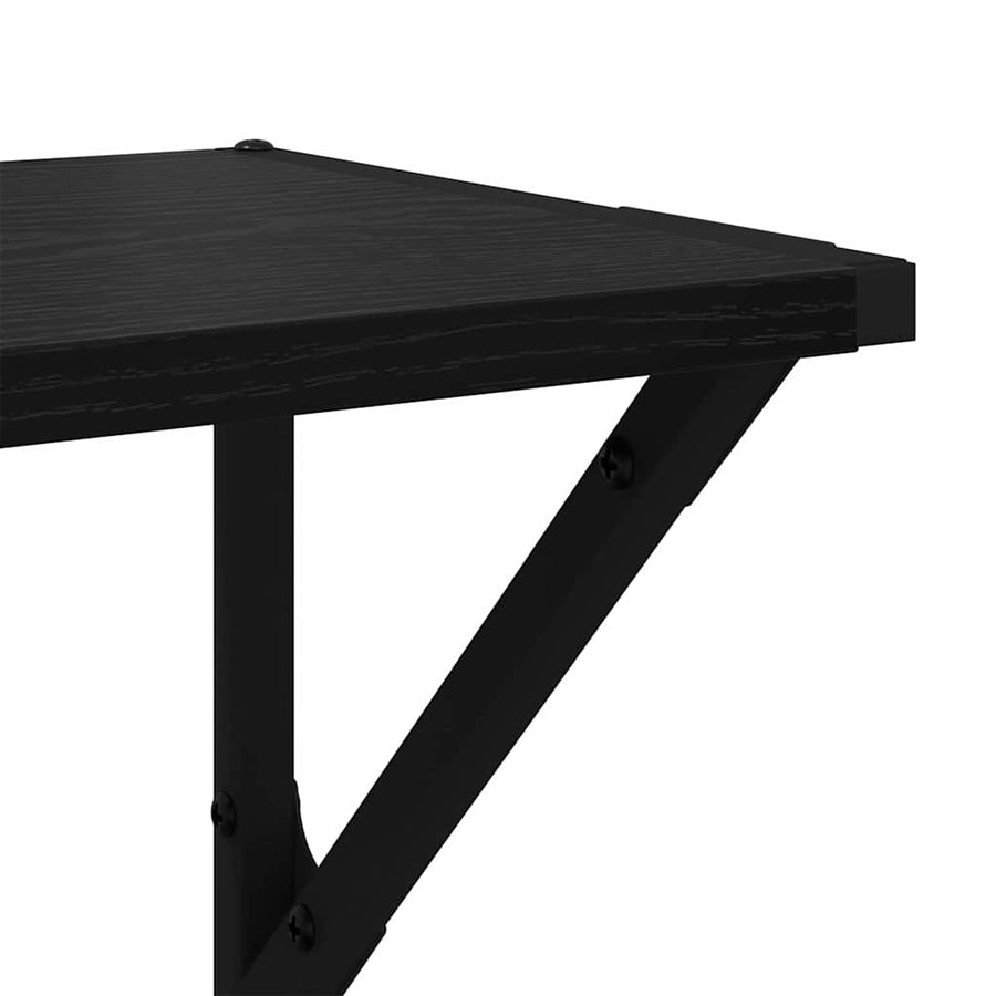 Wandplanken 2 pcs Zwart Eiken 60 x 25 x 25,5 cm Bewerkt hout
