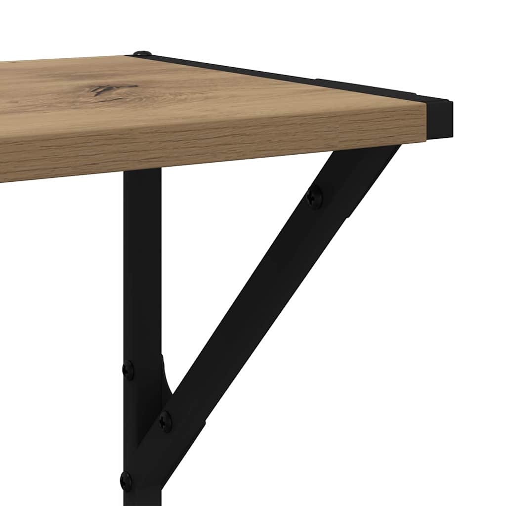 Wandplanken 2 pcs Artisan Eiken 80 x 25 x 25,5 cm Bewerkt hout