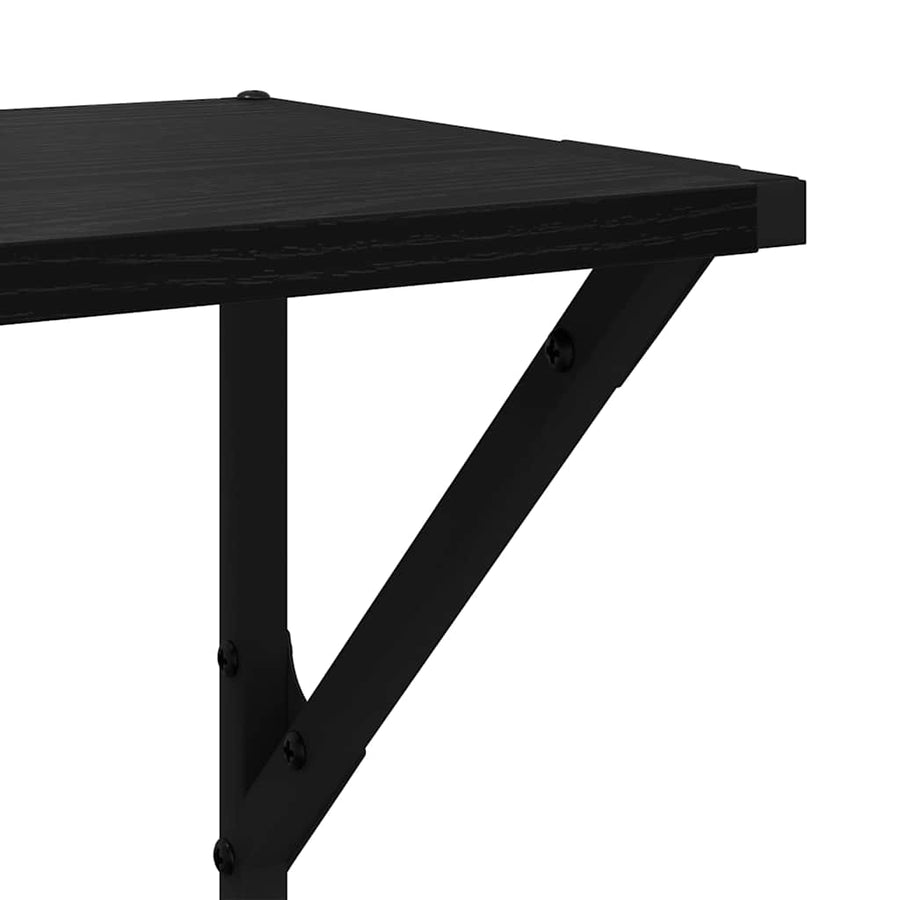 Wandplanken 2 pcs Zwart Eiken 80 x 25 x 25,5 cm Bewerkt hout
