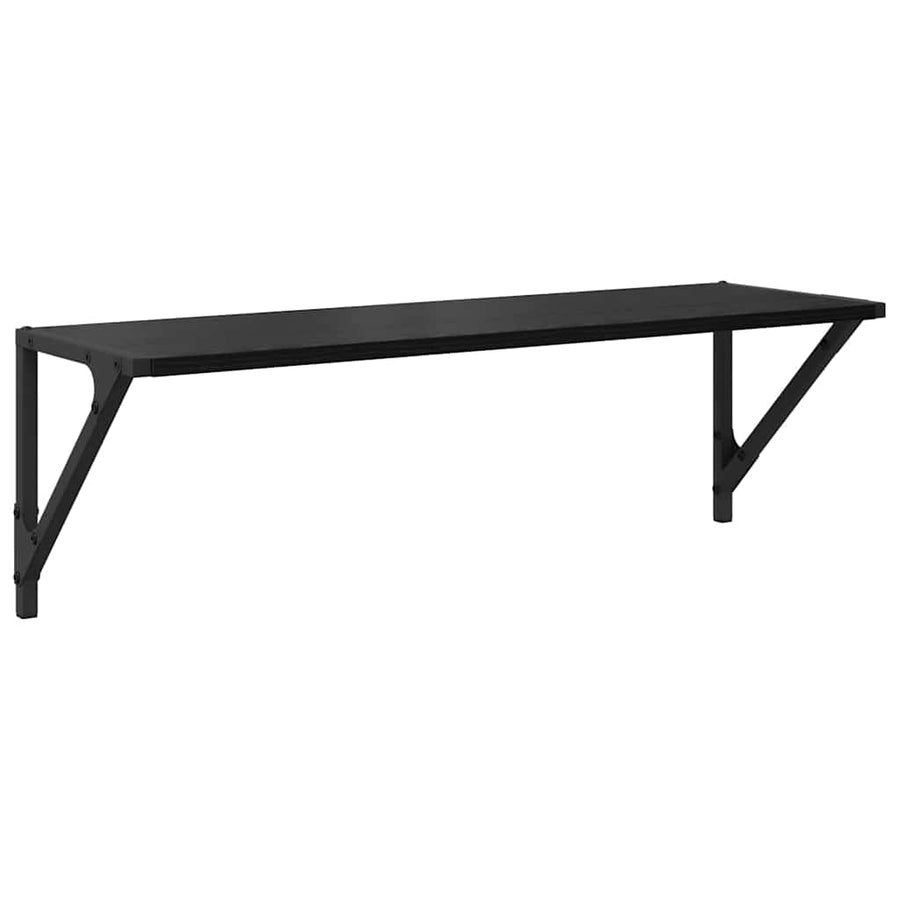 Wandplanken 2 pcs Zwart Eiken 80 x 25 x 25,5 cm Bewerkt hout