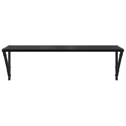 Wandplanken 2 pcs Zwart Eiken 80 x 25 x 25,5 cm Bewerkt hout