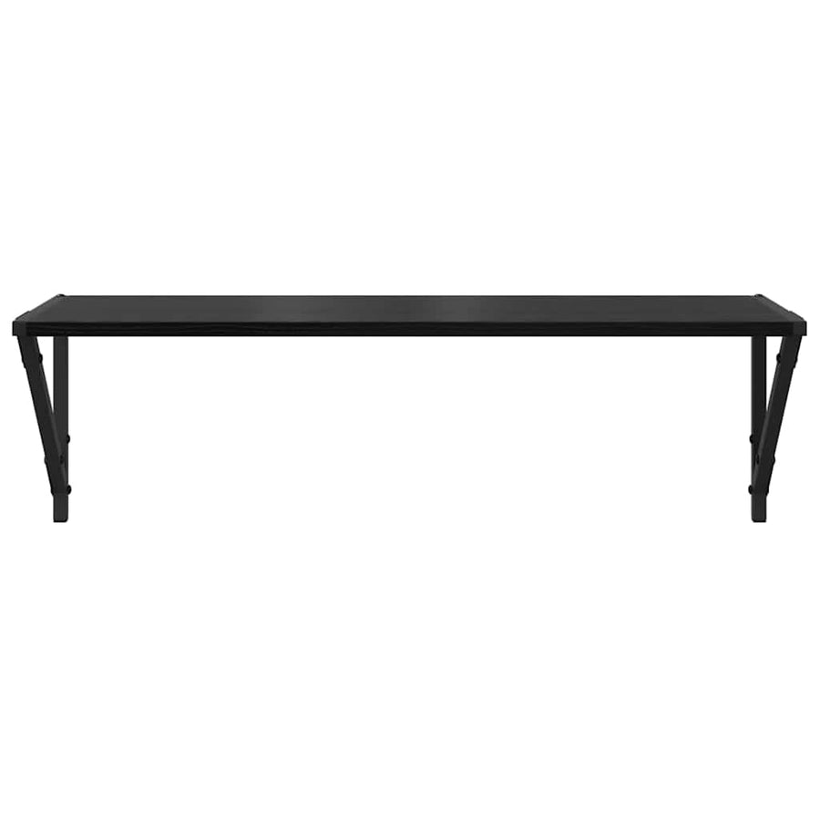 Wandplanken 2 pcs Zwart Eiken 80 x 25 x 25,5 cm Bewerkt hout