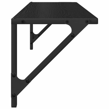 Wandplanken 2 pcs Zwart Eiken 80 x 25 x 25,5 cm Bewerkt hout