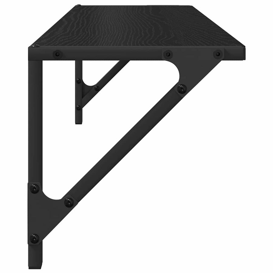 Wandplanken 2 pcs Zwart Eiken 80 x 25 x 25,5 cm Bewerkt hout