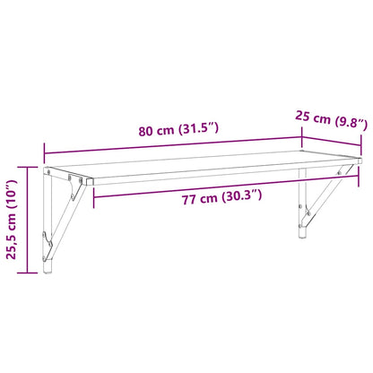 Wandplanken 2 pcs Zwart Eiken 80 x 25 x 25,5 cm Bewerkt hout