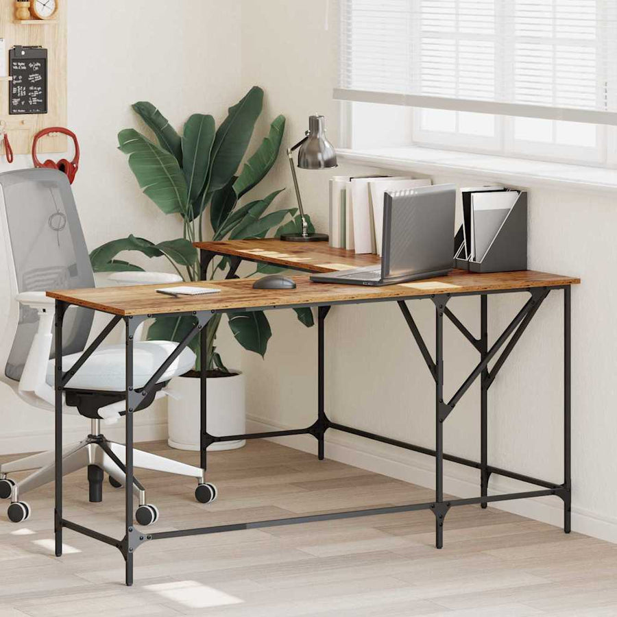 Bureau Oud Hout 149 x 149 x 75 cm Bewerkt hout