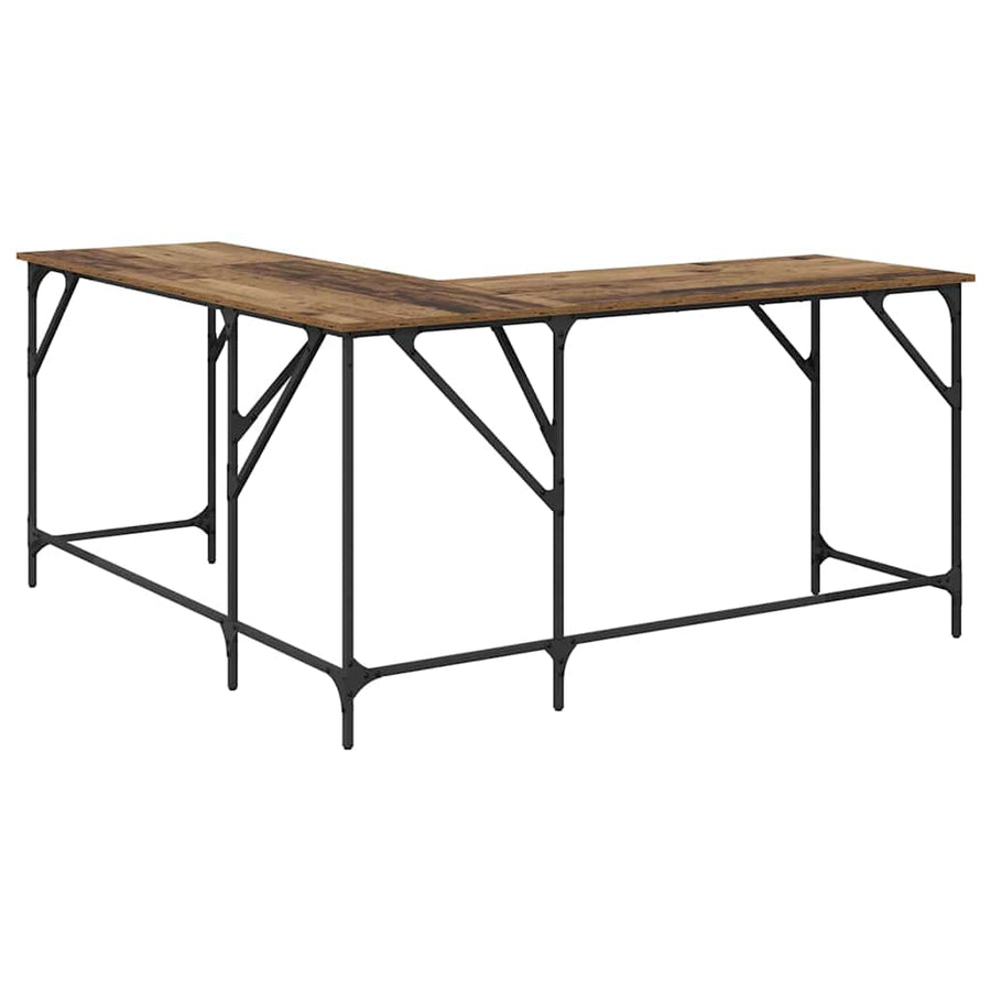 Bureau Oud Hout 149 x 149 x 75 cm Bewerkt hout