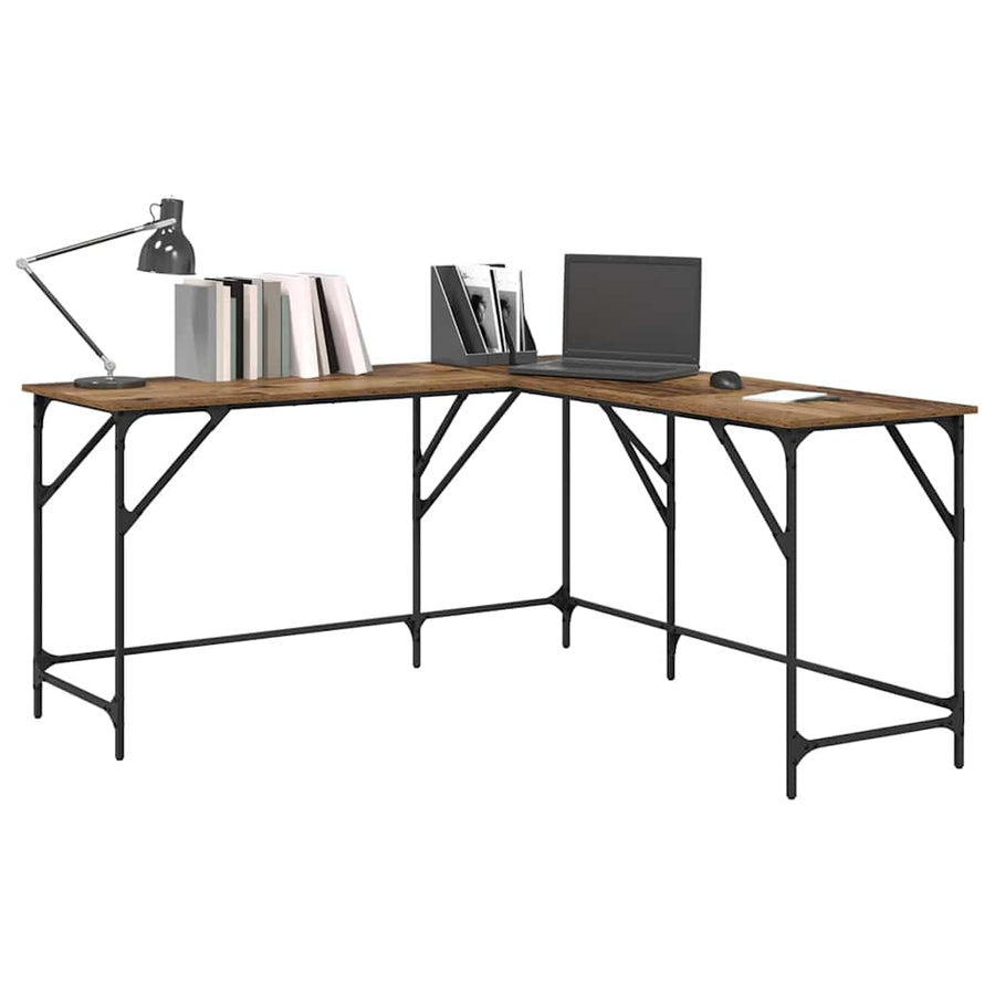 Bureau Oud Hout 149 x 149 x 75 cm Bewerkt hout
