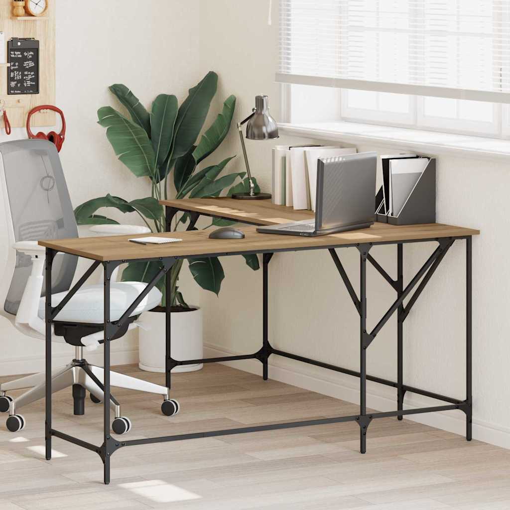 Bureau Artisan Eiken 149 x 149 x 75 cm Bewerkt hout