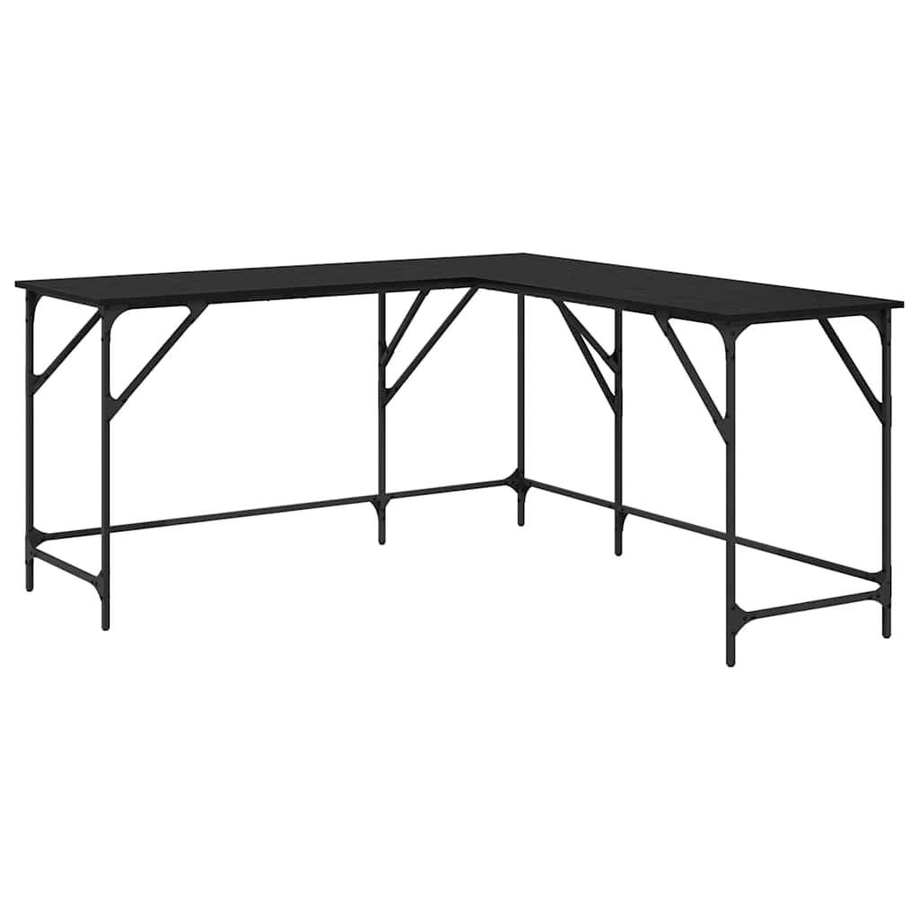 Bureau Zwart Eiken 149 x 149 x 75 cm Bewerkt hout