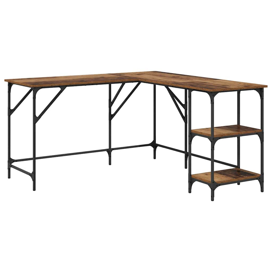 Bureau Oud Hout 139 x 139 x 75 cm Bewerkt hout