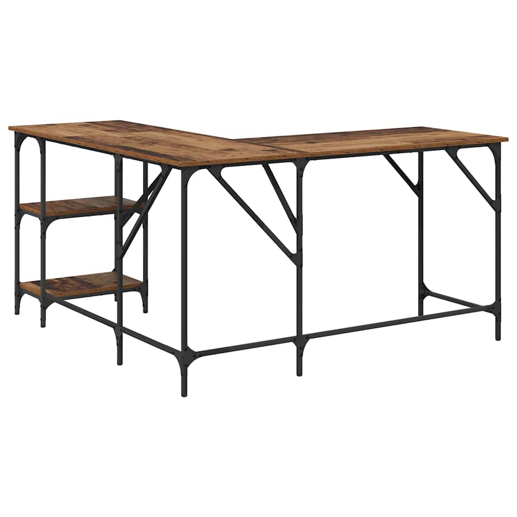 Bureau Oud Hout 139 x 139 x 75 cm Bewerkt hout