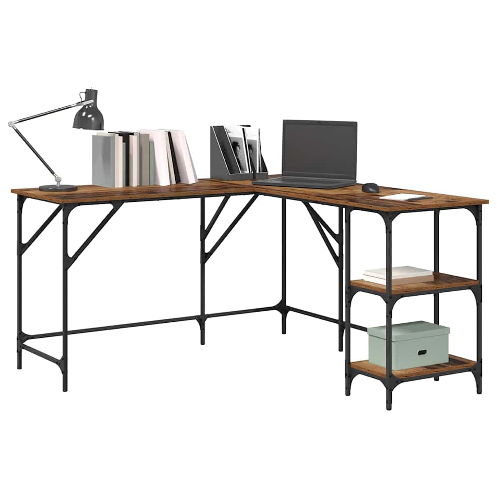 Bureau Oud Hout 139 x 139 x 75 cm Bewerkt hout