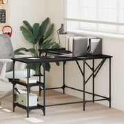 Bureau L-vorm zwart eiken 139x139x75 cm