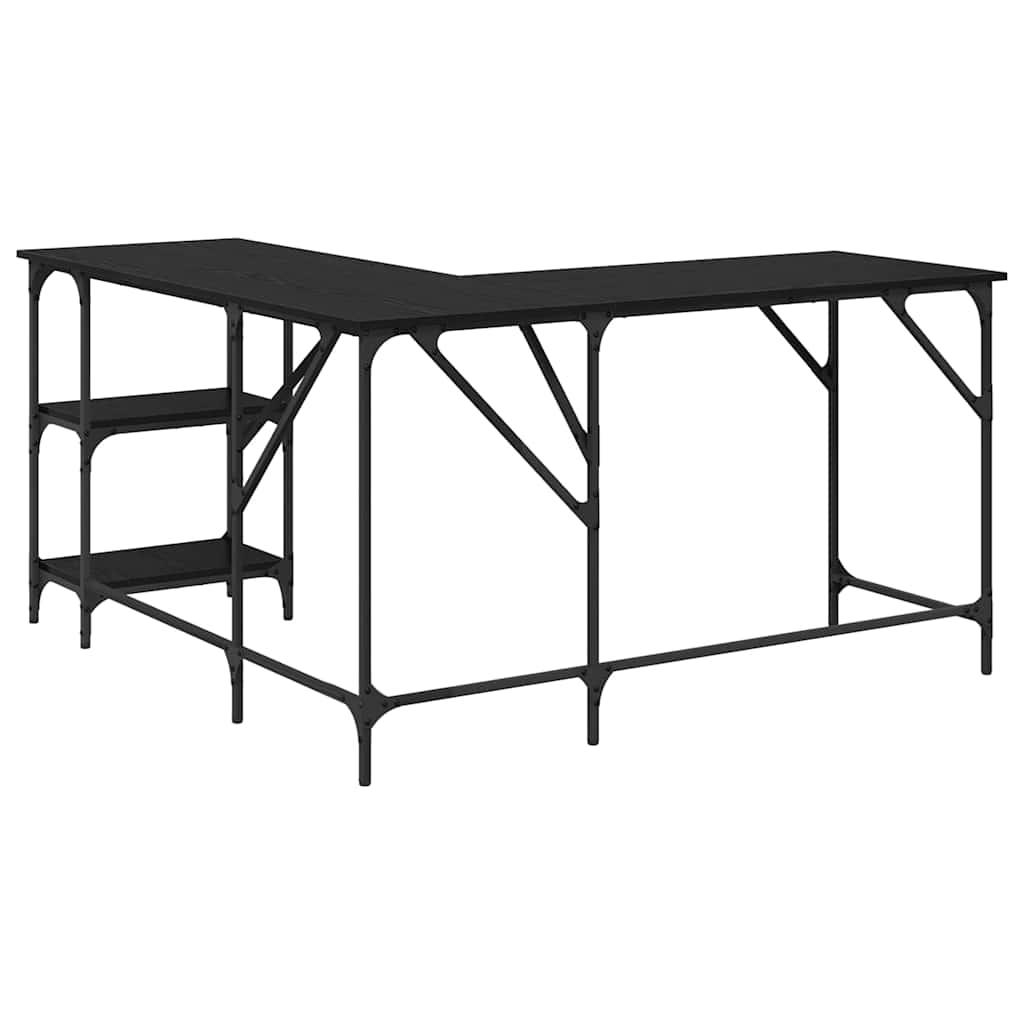 Bureau Zwart Eiken 139 x 139 x 75 cm Bewerkt hout