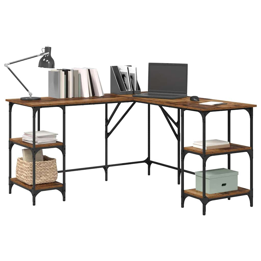 Bureau Oud Hout 139 x 139 x 75 cm Bewerkt hout
