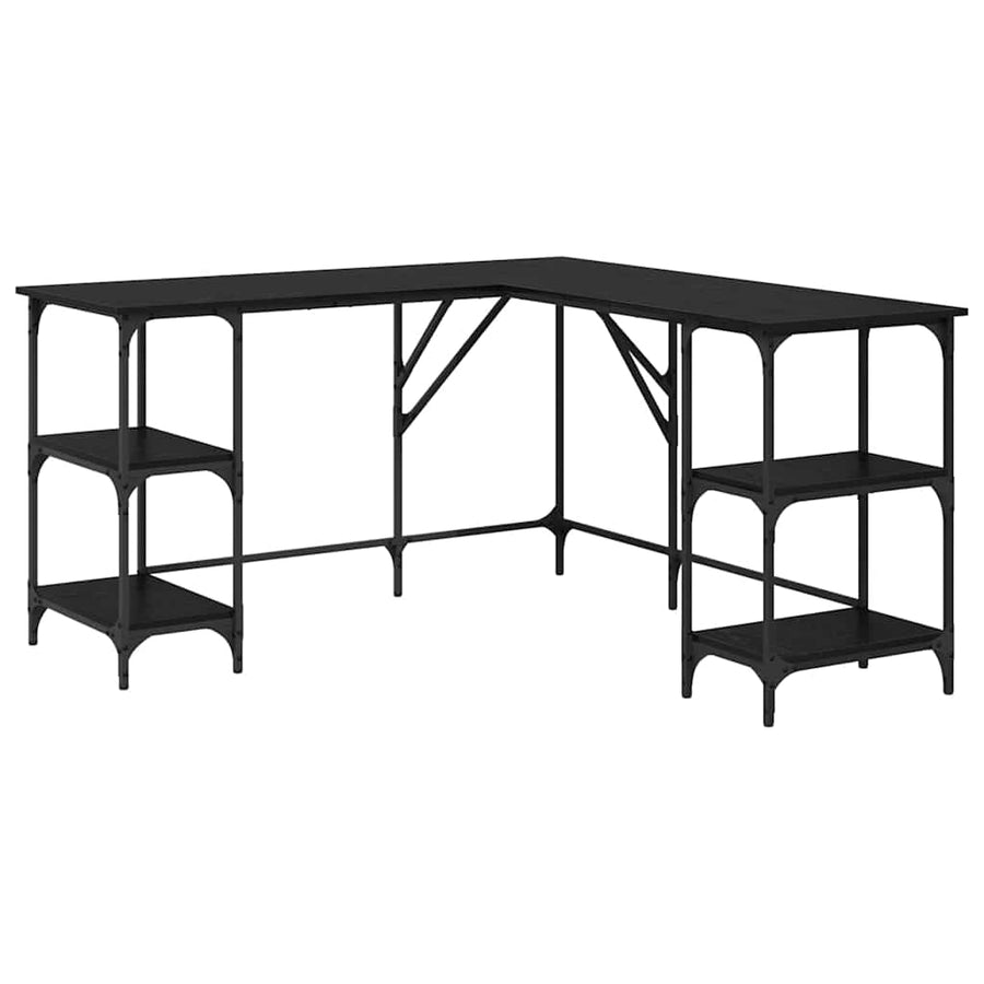 Bureau Zwart Eiken 139 x 139 x 75 cm Bewerkt hout