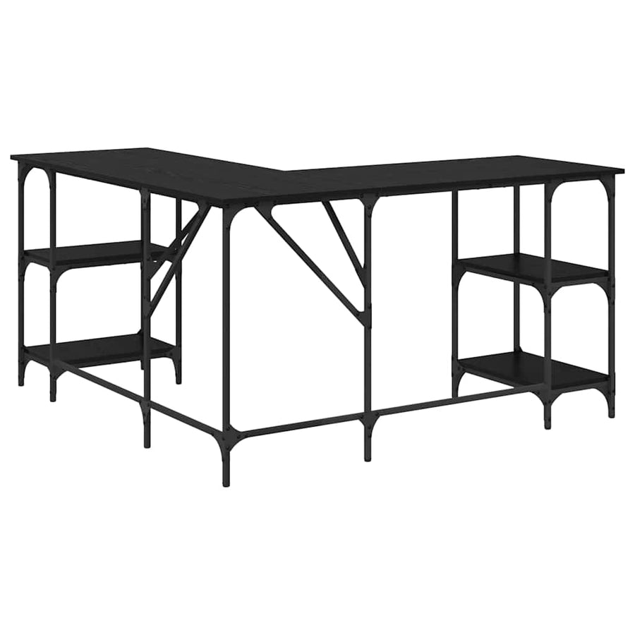 Bureau Zwart Eiken 139 x 139 x 75 cm Bewerkt hout