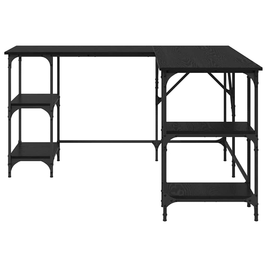 Bureau Zwart Eiken 139 x 139 x 75 cm Bewerkt hout