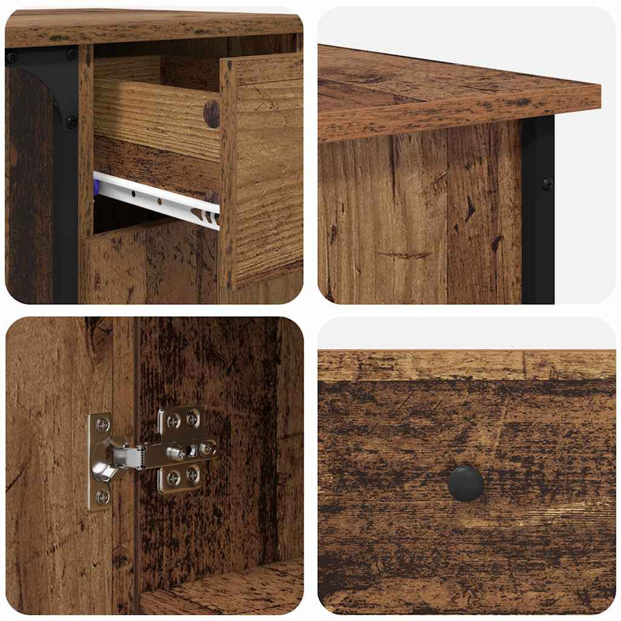 Bureau Oud Hout 141 x 141 x 75 cm Bewerkt hout