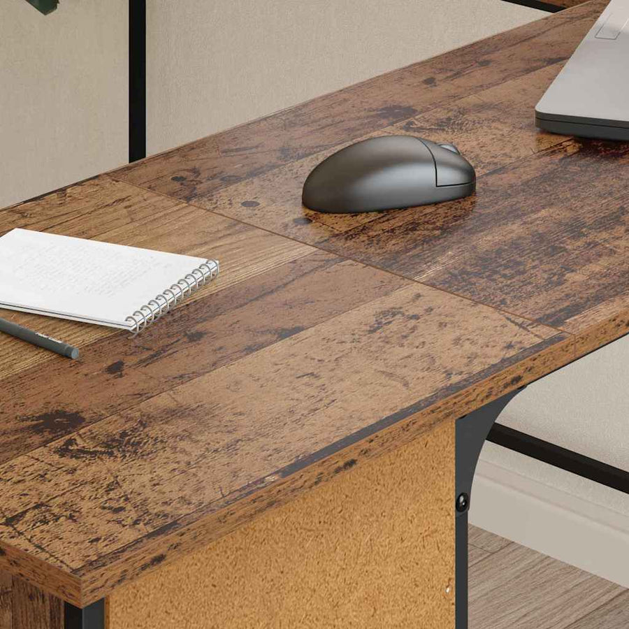 Bureau Oud Hout 141 x 141 x 75 cm Bewerkt hout