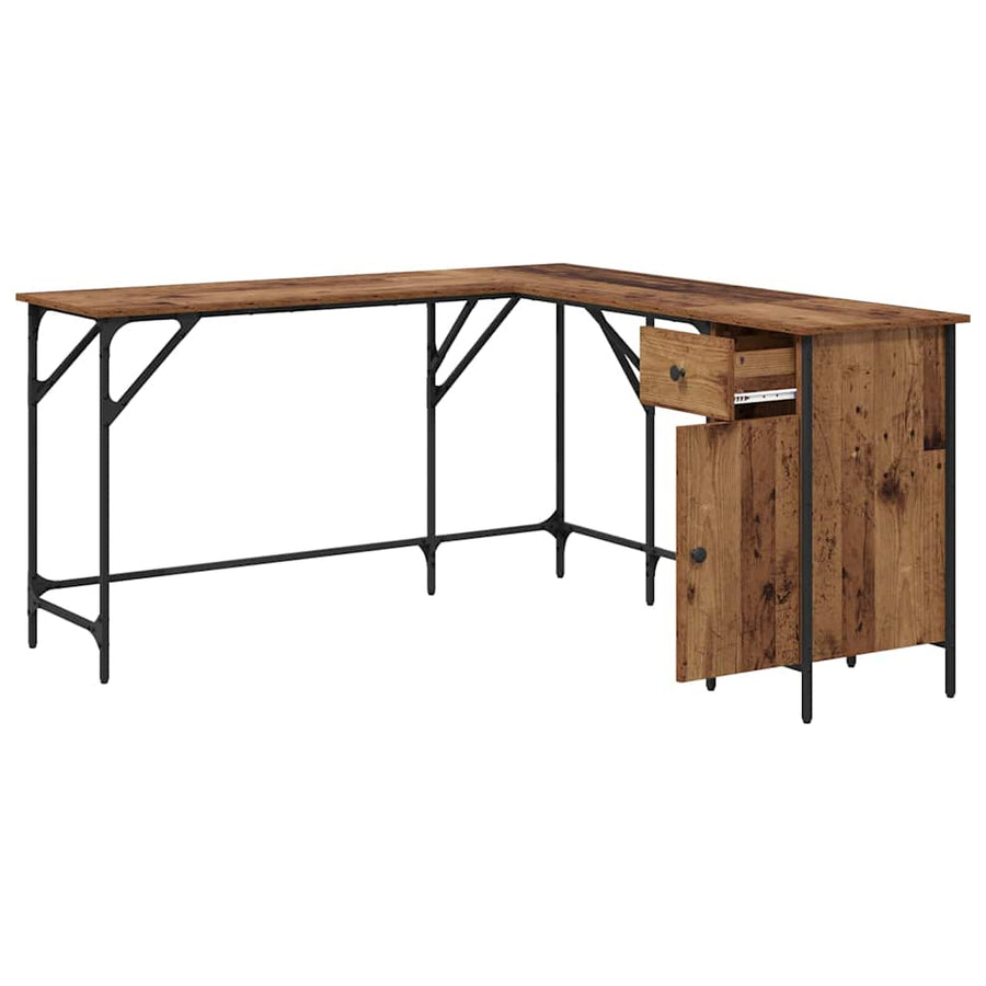 Bureau Oud Hout 141 x 141 x 75 cm Bewerkt hout