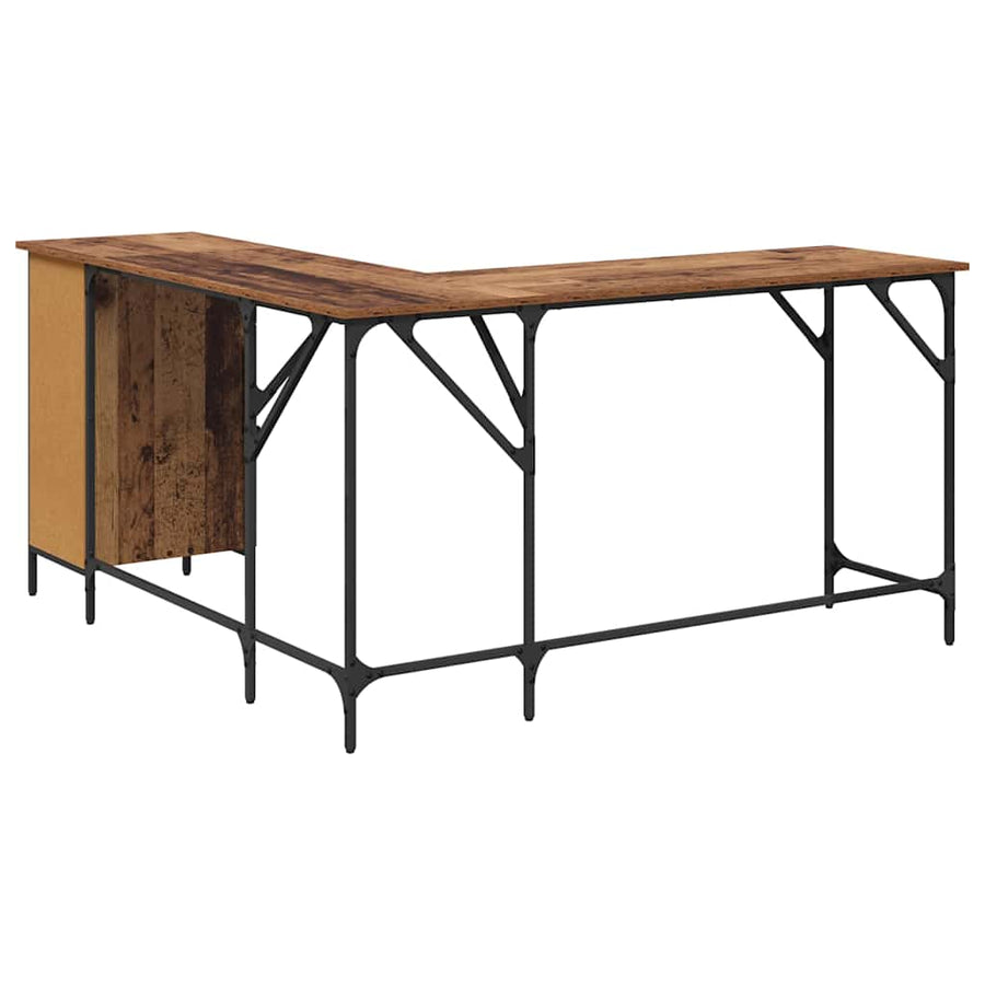 Bureau Oud Hout 141 x 141 x 75 cm Bewerkt hout