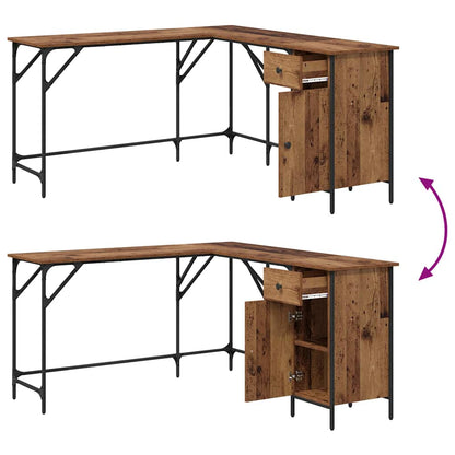 Bureau Oud Hout 141 x 141 x 75 cm Bewerkt hout