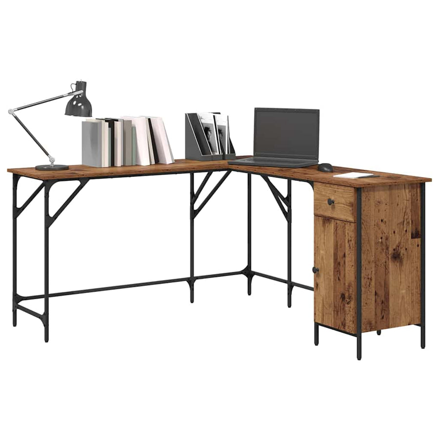 Bureau Oud Hout 141 x 141 x 75 cm Bewerkt hout