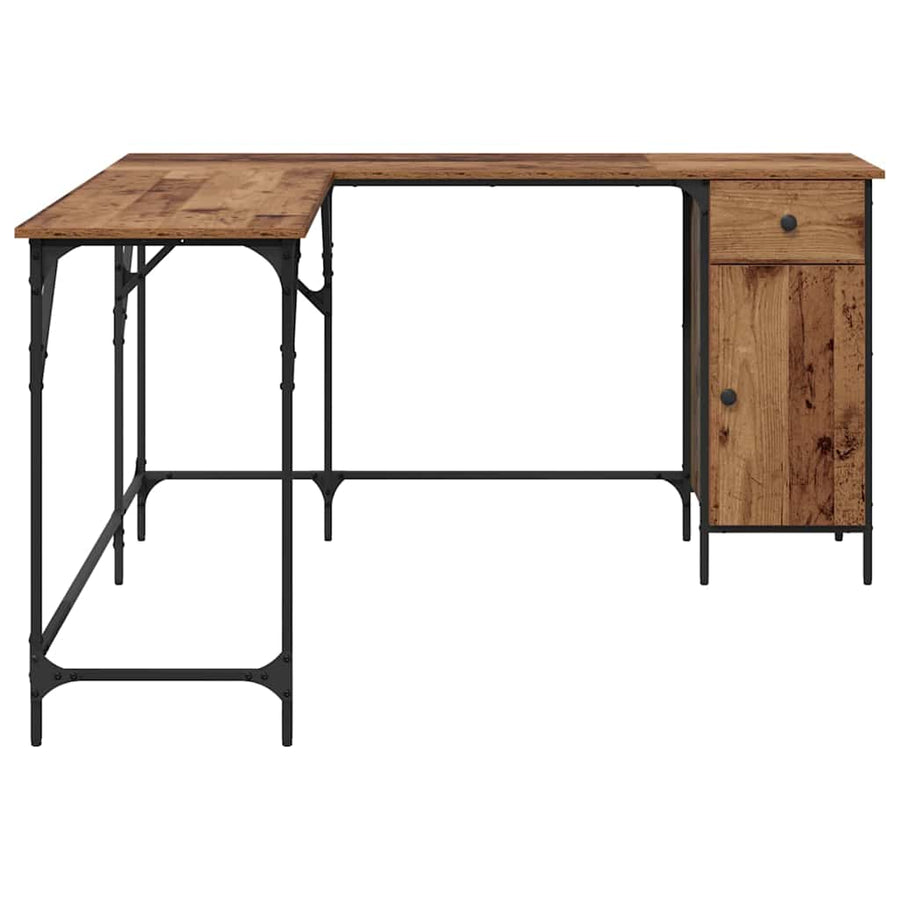 Bureau Oud Hout 141 x 141 x 75 cm Bewerkt hout