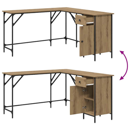 Bureau Artisan Eiken 141 x 141 x 75 cm Bewerkt hout