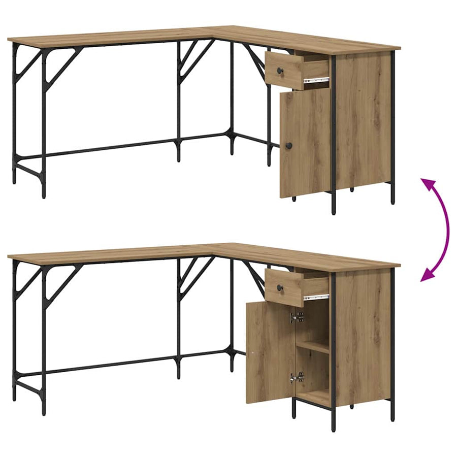 Bureau Artisan Eiken 141 x 141 x 75 cm Bewerkt hout