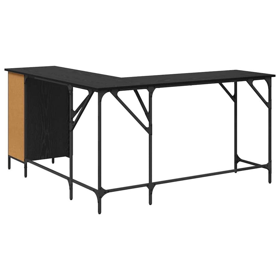 Bureau Zwart Eiken 141 x 141 x 75 cm Bewerkt hout
