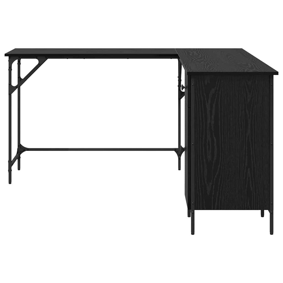 Bureau Zwart Eiken 141 x 141 x 75 cm Bewerkt hout