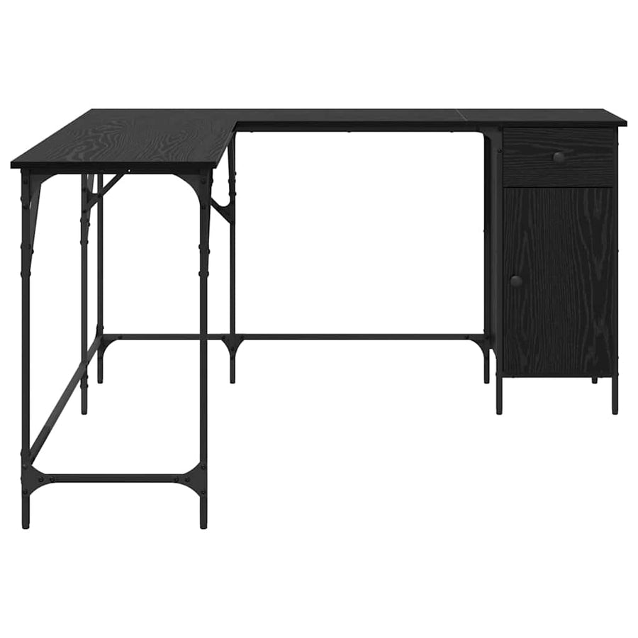 Bureau Zwart Eiken 141 x 141 x 75 cm Bewerkt hout