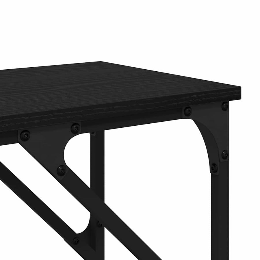 Wandtafel Zwart Eiken 180 x 30 x 75 cm Bewerkt hout