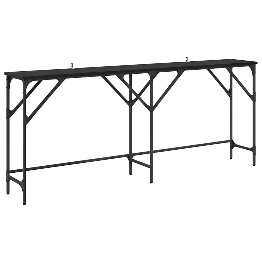 Wandtafel Zwart Eiken 180 x 30 x 75 cm Bewerkt hout