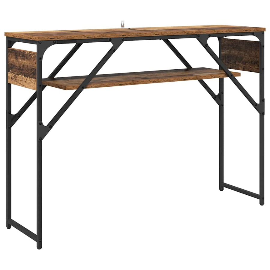 Consoletafel Oud Hout 105x30x75cm Bewerkt hout