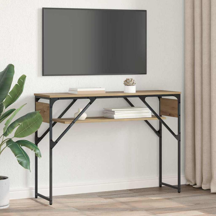 Consoletafel Artisan Eiken 105x30x75cm Bewerkt hout