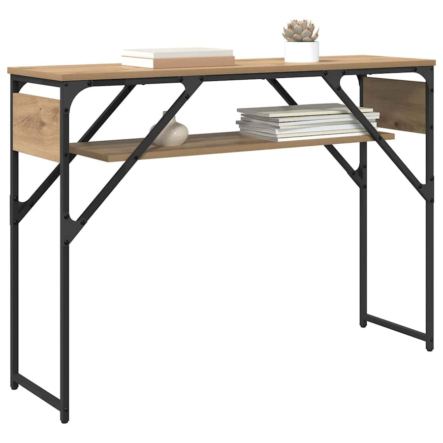 Consoletafel Artisan Eiken 105x30x75cm Bewerkt hout