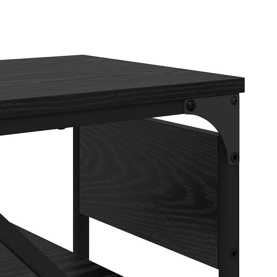 Consoletafel Zwart Eiken 105x30x75cm Bewerkt hout