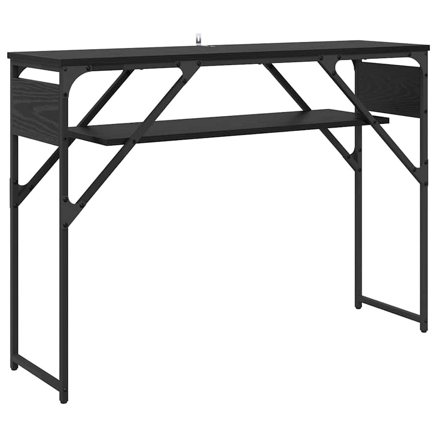 Consoletafel Zwart Eiken 105x30x75cm Bewerkt hout