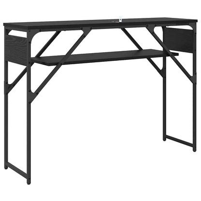 Consoletafel Zwart Eiken 105x30x75cm Bewerkt hout